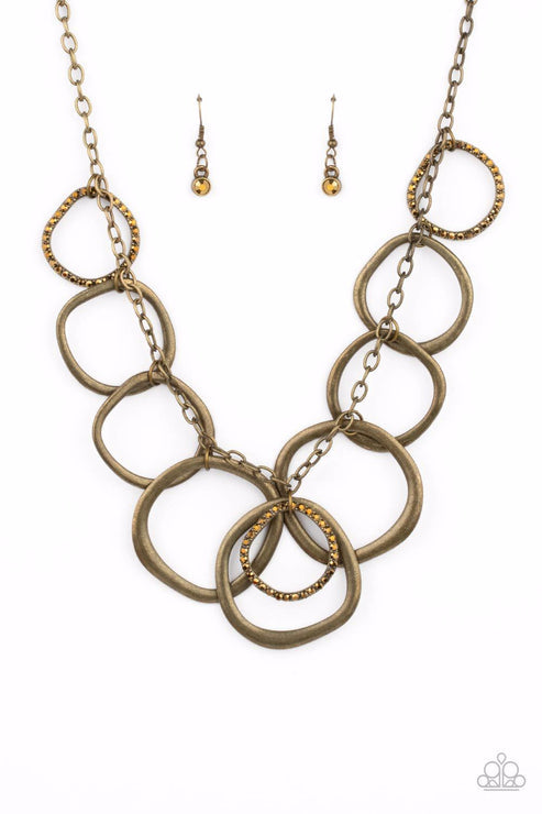 Paparazzi  Dizzy With Desire - Brass Necklace