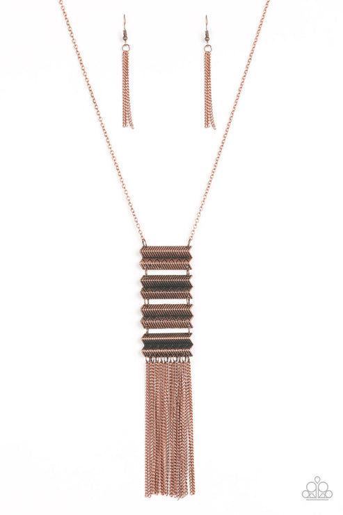 Paparazzi  Watch Your Step - Copper  Necklace