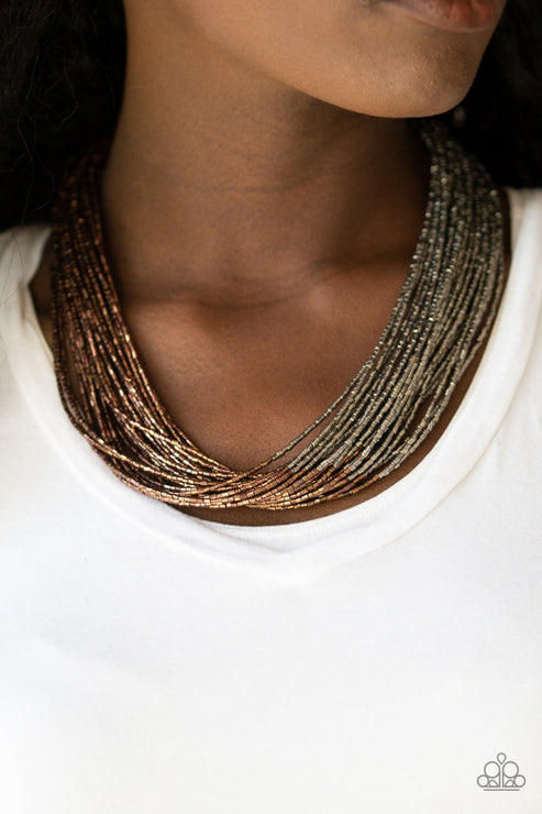 Paparazzi  Flashy Fashion - Copper  Necklace