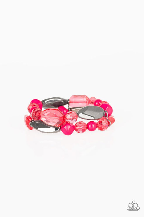 Paparazzi  Rockin Rock Candy - Pink  Bracelet