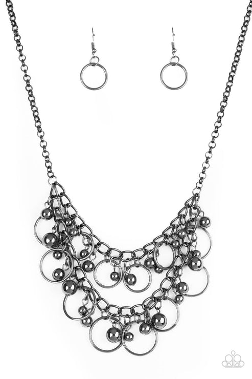 Paparazzi  Warning Bells - Black  Necklace