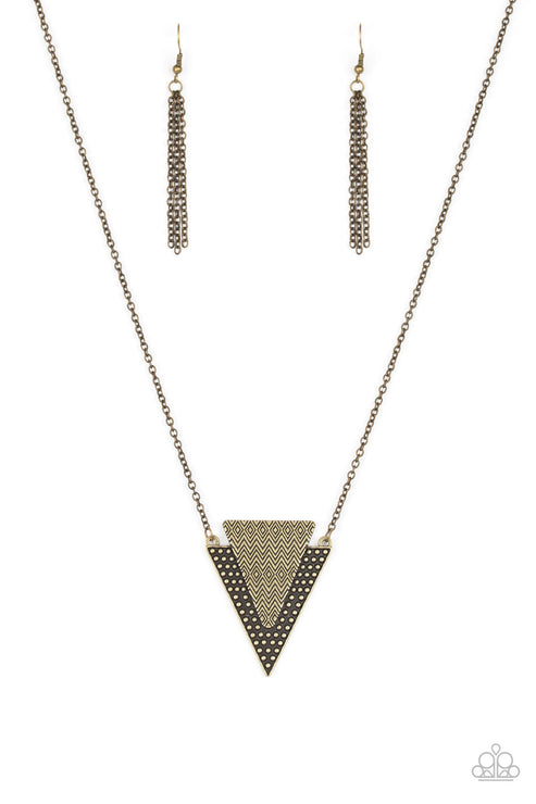 Paparazzi  Ancient Arrow - Brass  Necklace