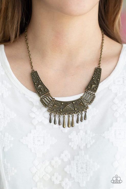 Paparazzi  STEER It Up - Brass  Necklace