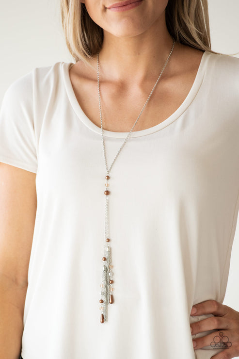 Paparazzi  Timeless Tassels - Brown Necklace