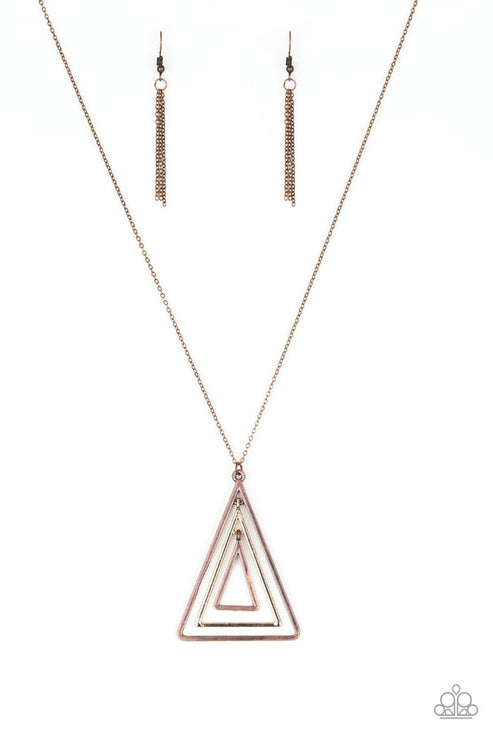 Paparazzi  TRI Harder - Copper  Necklace