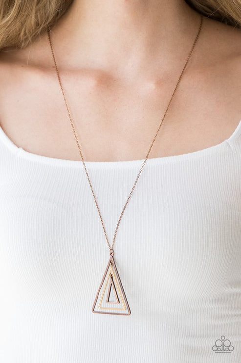 Paparazzi  TRI Harder - Copper  Necklace