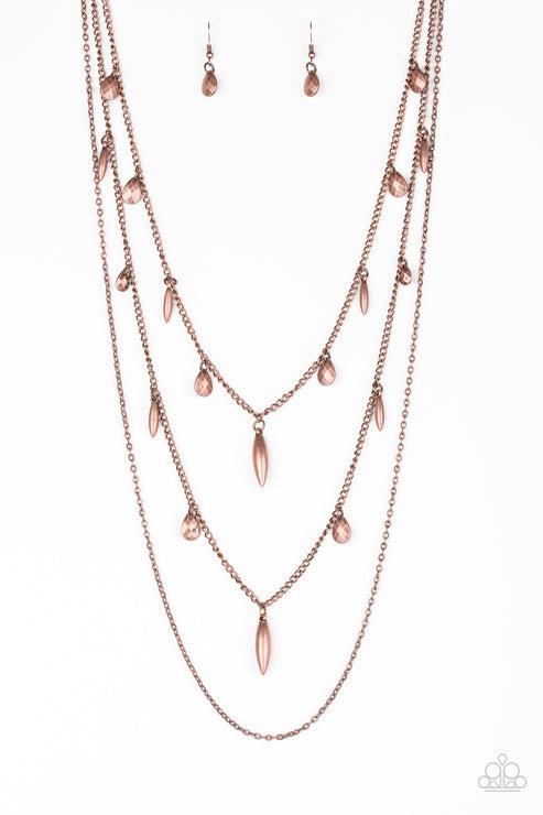 Paparazzi  Bravo Bravado - Copper  Necklace