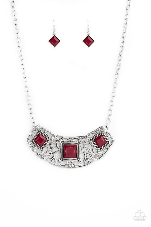 Paparazzi  Feeling Inde-PENDANT - Red  Necklace