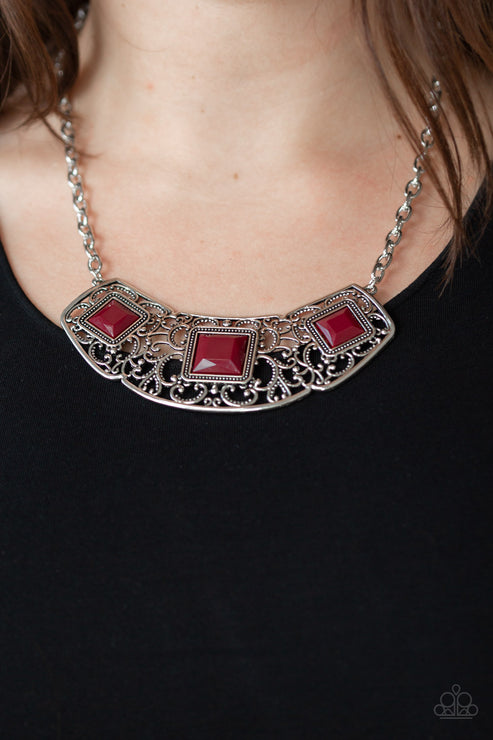 Paparazzi  Feeling Inde-PENDANT - Red  Necklace