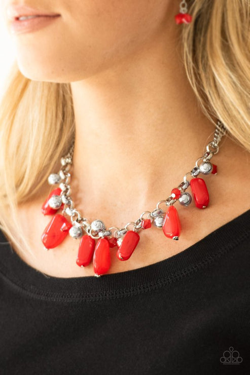 Paparazzi  Grand Canyon Grotto - Red  Necklace