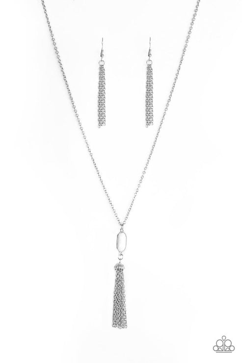 Paparazzi  Tassel Tease - White  Necklace