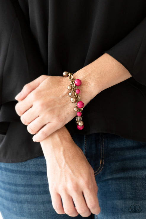 Paparazzi  Grit and Glamour - Pink  Bracelet