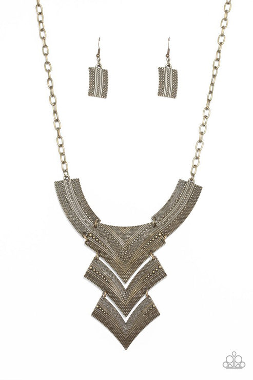 Paparazzi  Fiercely Pharaoh - Brass  Necklace