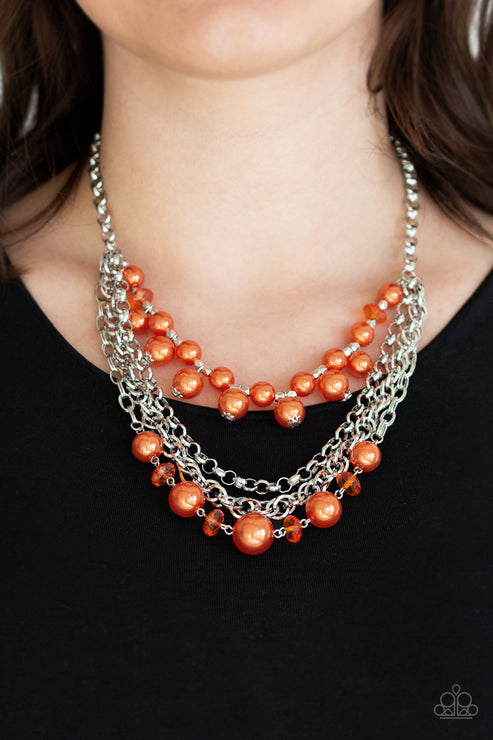 Paparazzi  Rockin Rockette - Orange  Necklace