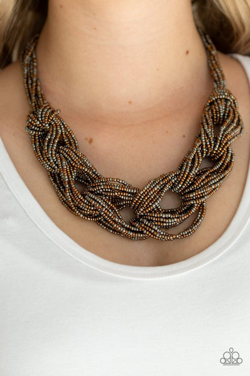 Paparazzi  City Catwalk - Copper  Necklace