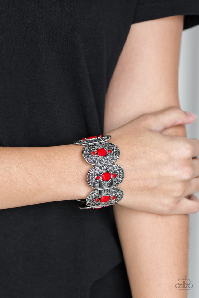 Turn Up The TROPICAL Heat - Red Bracelet - Paparazzi Accessories