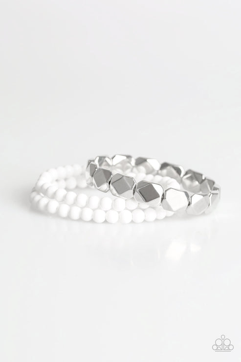 Paparazzi  Fiesta Flavor - White  Bracelet