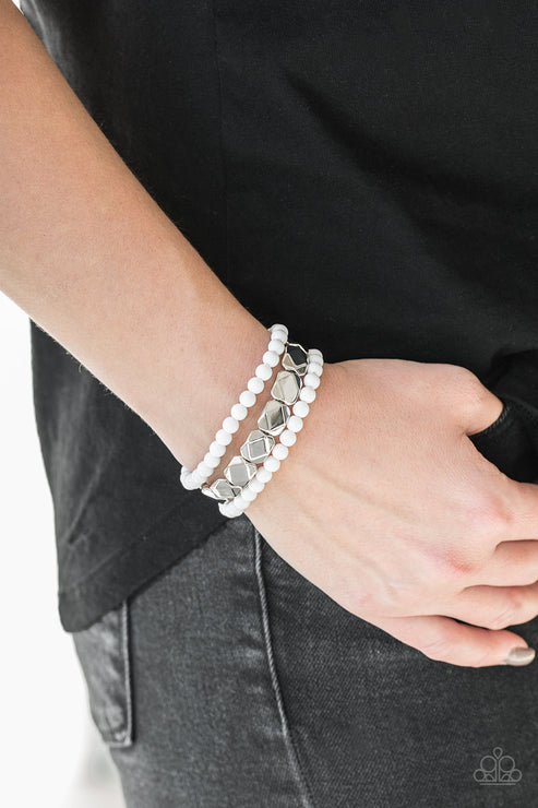 Paparazzi  Fiesta Flavor - White  Bracelet