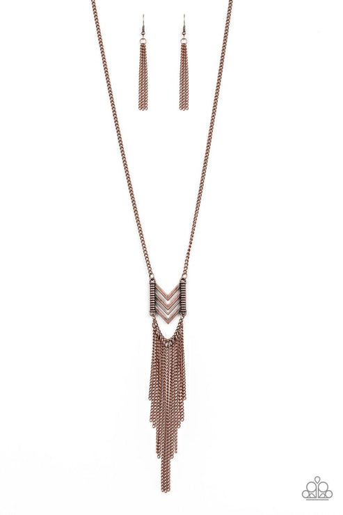 Paparazzi  Point Taken - Copper  Necklace