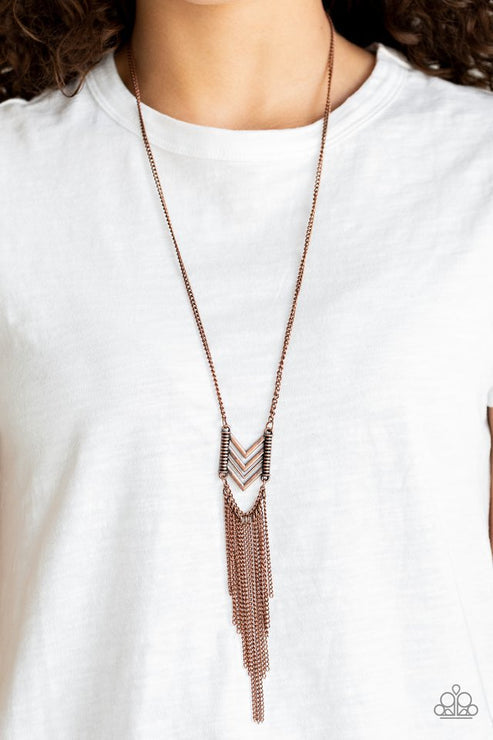 Paparazzi  Point Taken - Copper  Necklace