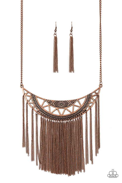 Paparazzi  Empress Excursion - Copper  Necklace