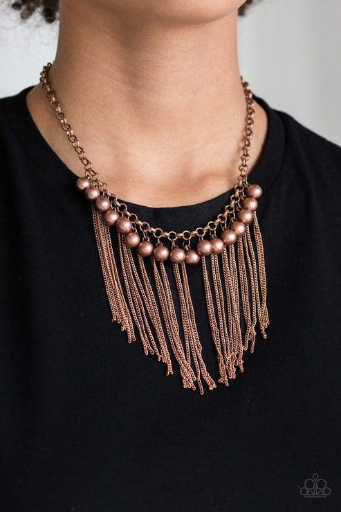 Paparazzi  Powerhouse Prowl - Copper  Necklace