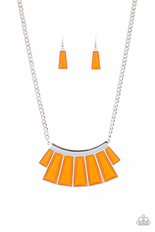 Paparazzi  Glamour Goddess - Orange  Necklace