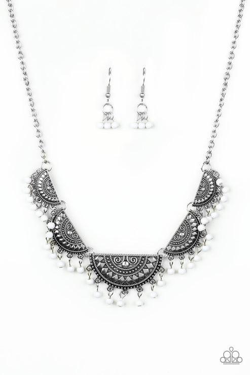 Paparazzi  Boho Baby - White  Necklace