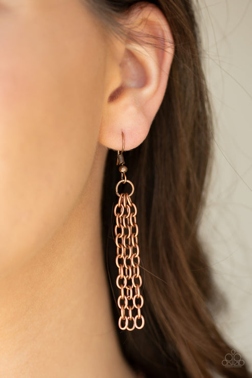 Paparazzi  Breaking Pattern - Copper  Necklace