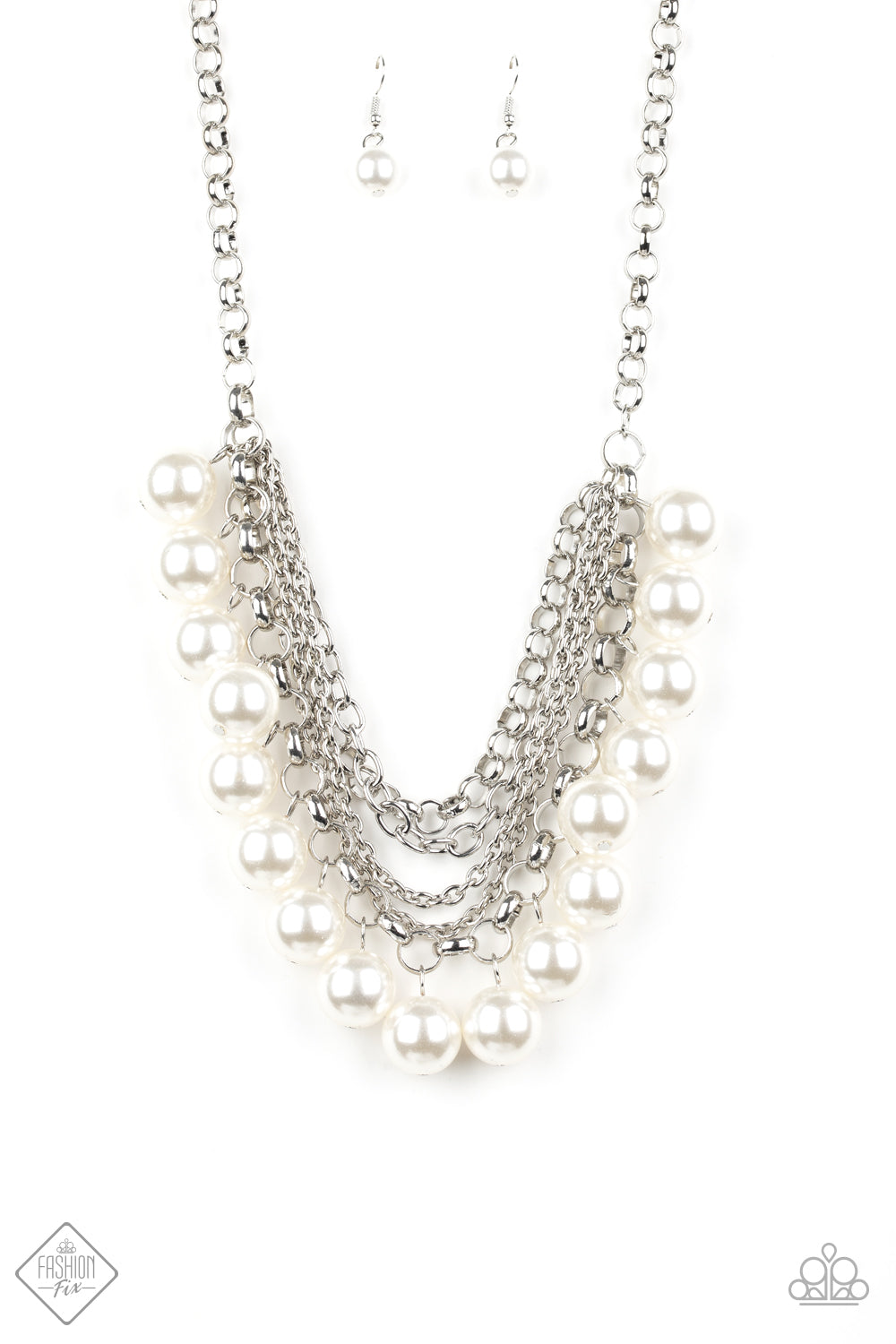 PAPARAZZI "ONE-WAY WALL STREET" WHITE NECKLACE