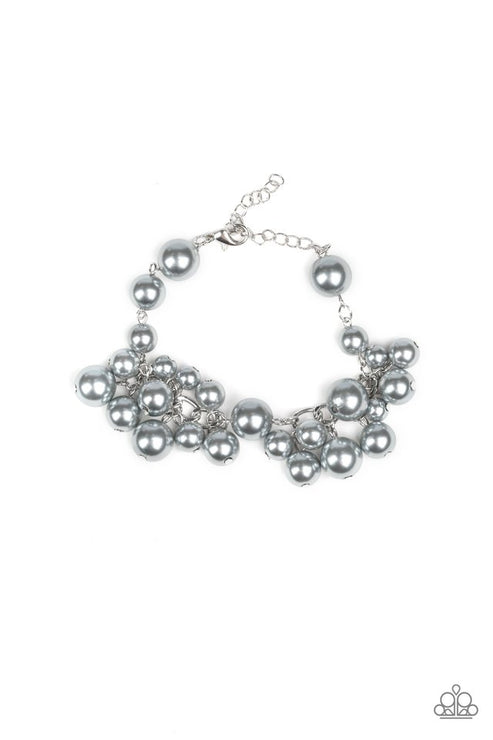 Paparazzi  Girls In Pearls - Silver  Bracelet