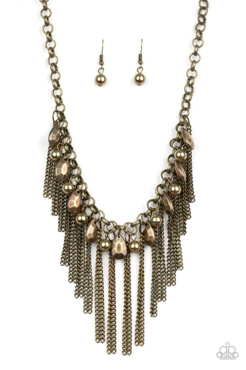 Paparazzi  Industrial Intensity - Brass  Necklace