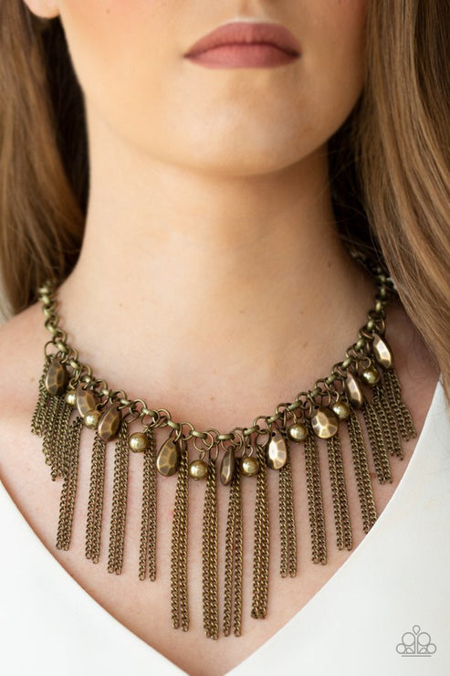 Paparazzi  Industrial Intensity - Brass  Necklace