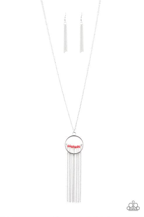 Paparazzi  Terra Tassel - Red  Necklace