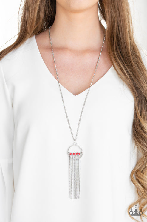 Paparazzi  Terra Tassel - Red  Necklace