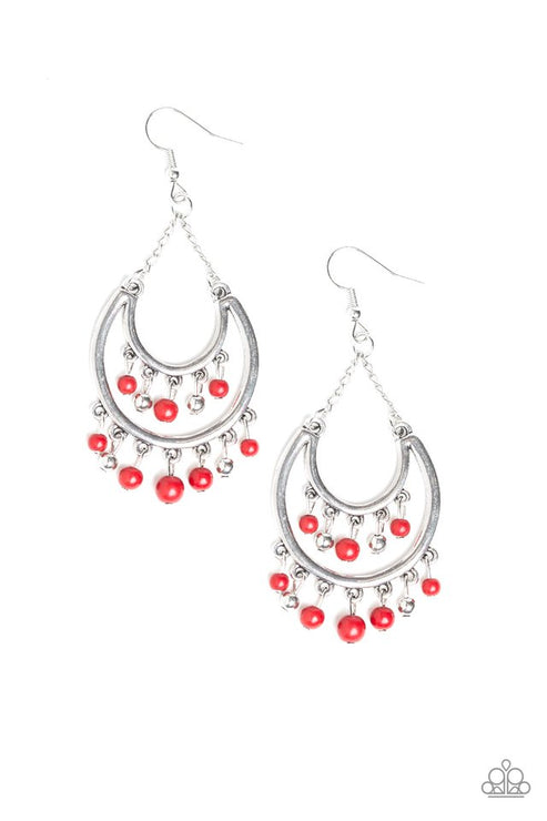 Paparazzi  Free-Spirited Spirit - Red  Earrings