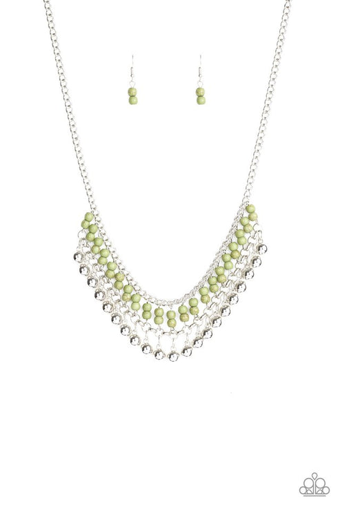 Paparazzi  Beaded Bliss - Green  Necklace