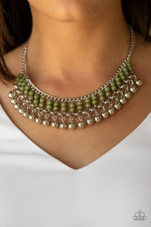 Paparazzi  Beaded Bliss - Green  Necklace