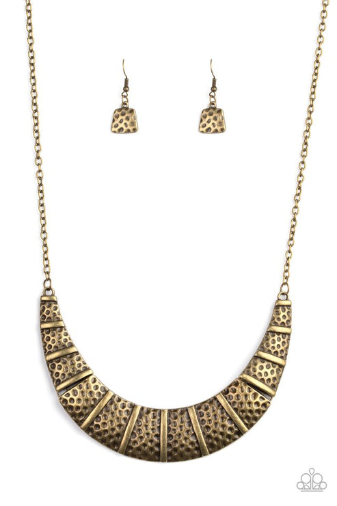 Paparazzi  Metallic Mechanics - Brass  Necklace