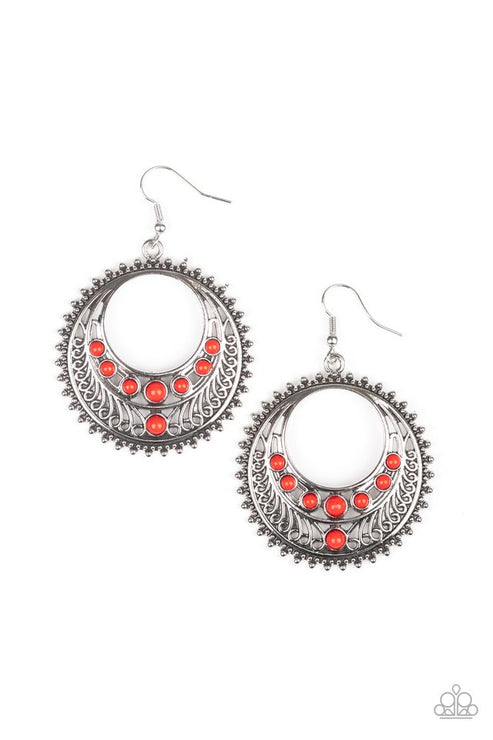 Paparazzi  Boho Bliss - Red  Earrings