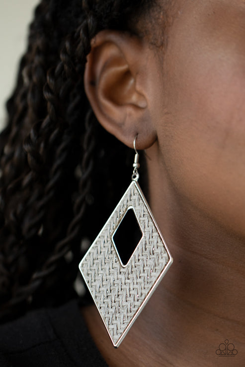 Paparazzi  Woven Wanderer - Silver  Earrings