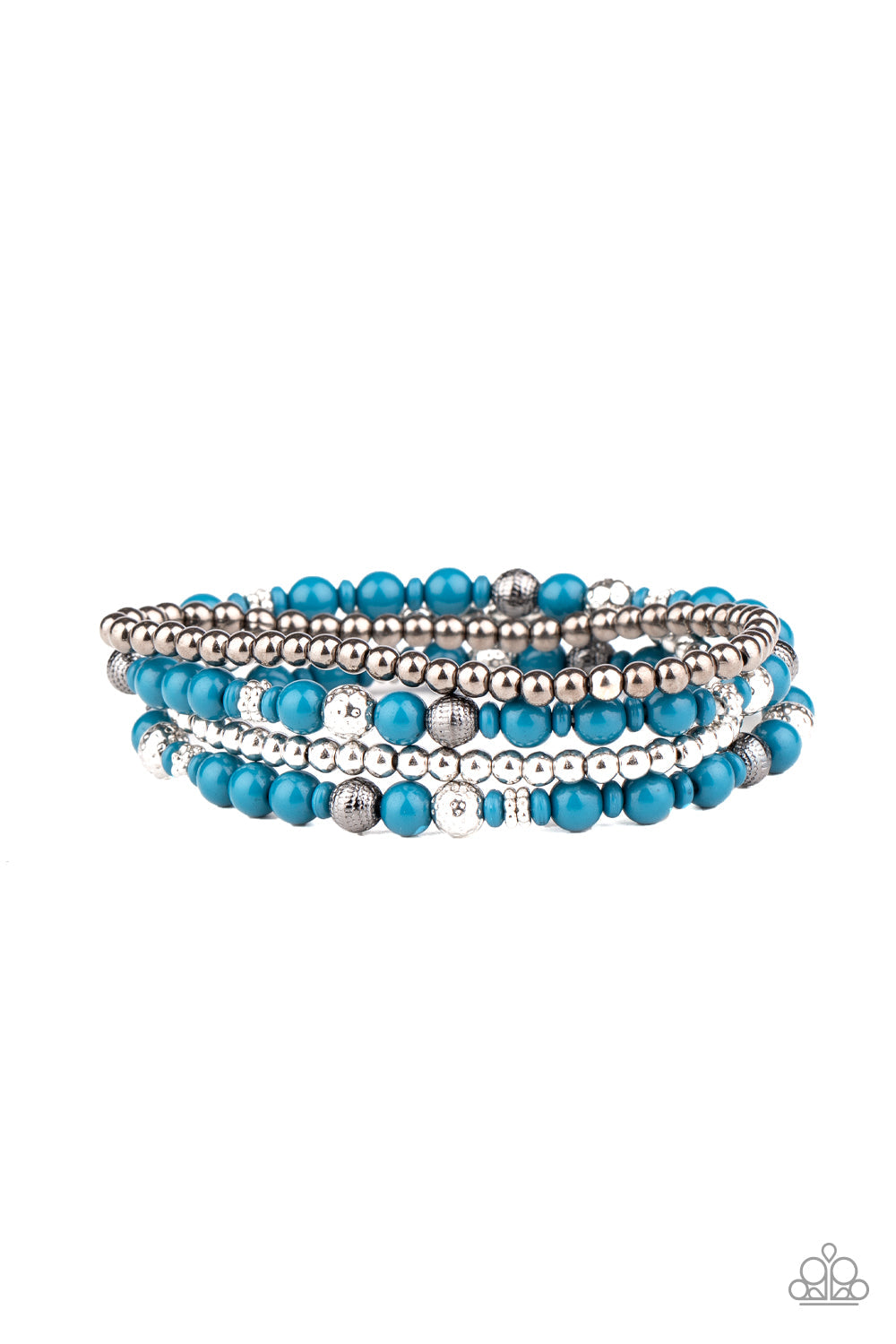 PAPARAZZI "STACKED STYLE MAKER" BLUE BRACELET