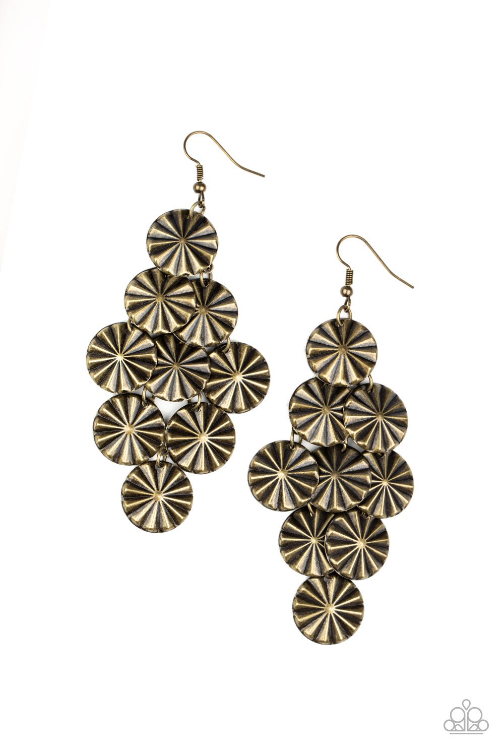 PAPARAZZI "STAR SPANGLED SHINE" BRASS EARRINGS