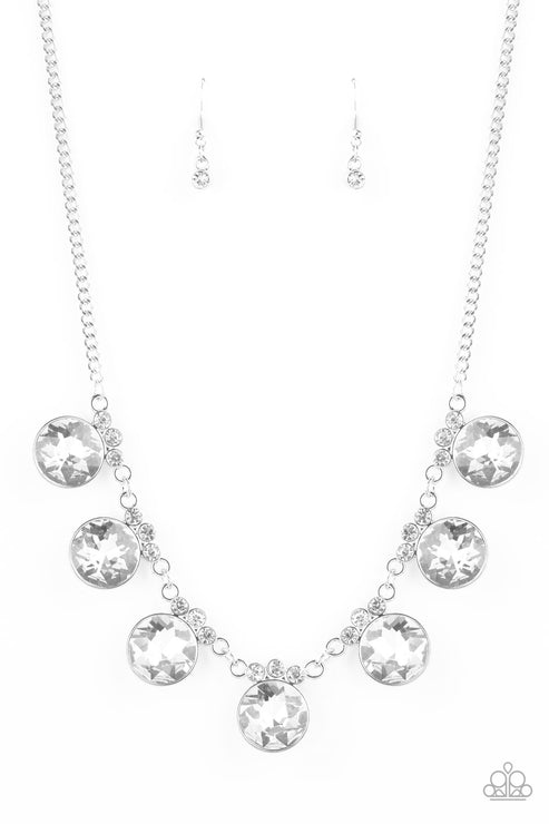 Paparazzi  GLOW-Getter Glamour - White  Necklace