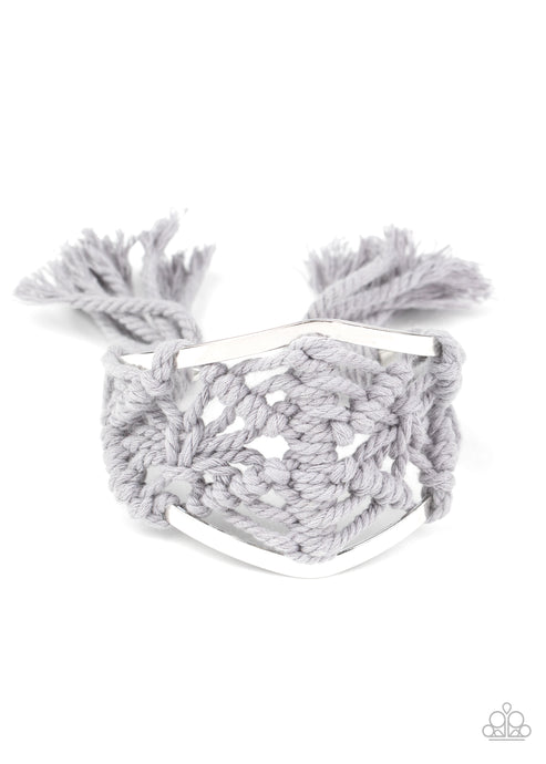 Paparazzi  Macrame Mode - Silver  Bracelet