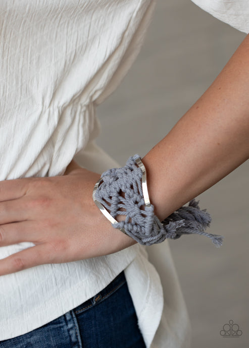 Paparazzi  Macrame Mode - Silver  Bracelet