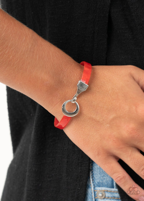 Paparazzi  HAUTE Button Topic - Red  Bracelet