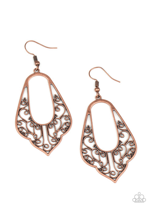 Paparazzi  Grapevine Glamour - Copper  Earrings