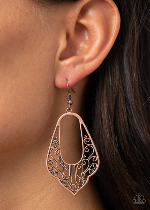 Paparazzi  Grapevine Glamour - Copper  Earrings