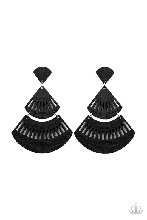 Paparazzi  Oriental Oasis - Black  Post Earrings